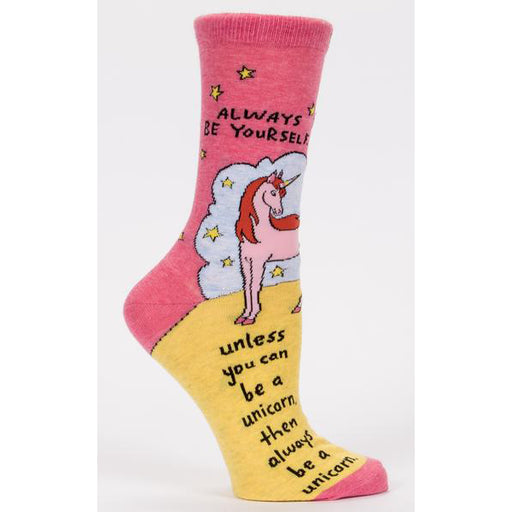 Blue Q - Always Be Yourself. Unless You Can Be A Unicorn Womens Crew Socks | Cookie Jar - Home of the Coolest Gifts, Toys & Collectables