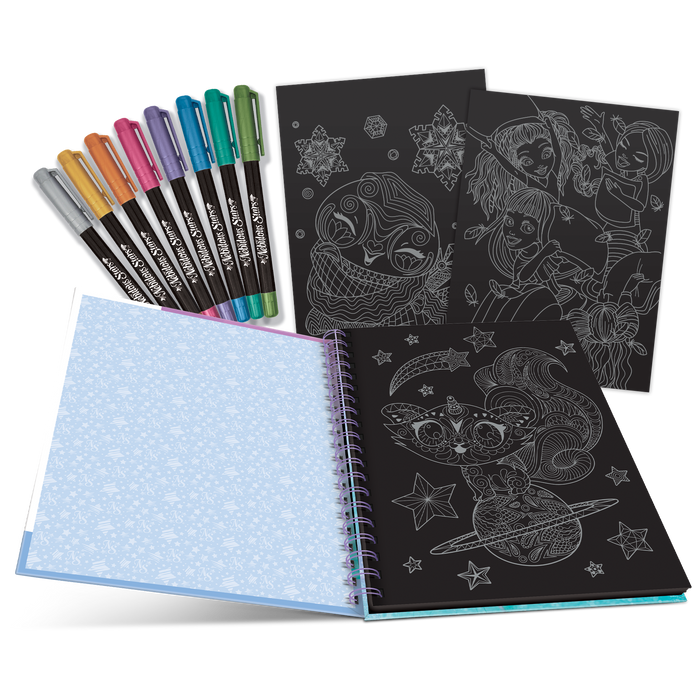 Black Pages Coloring Book - Isadora (Metallic Pens)