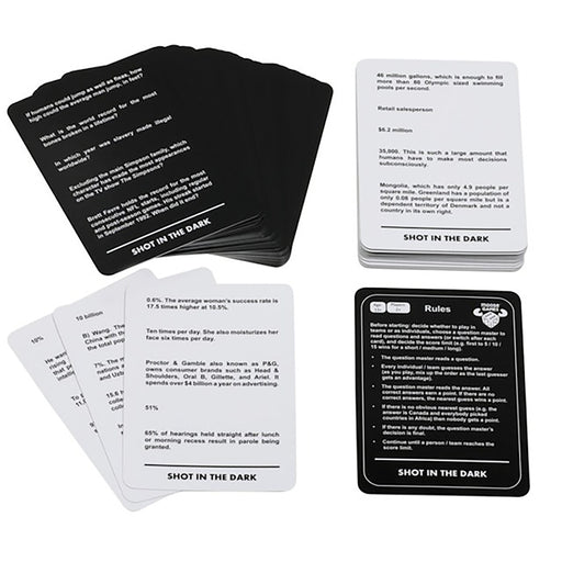 Shot In The Dark Guessing Card Game Adult/Kids Toy 13y+