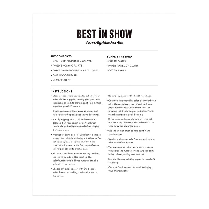 Best In Show Paint By Number Kit