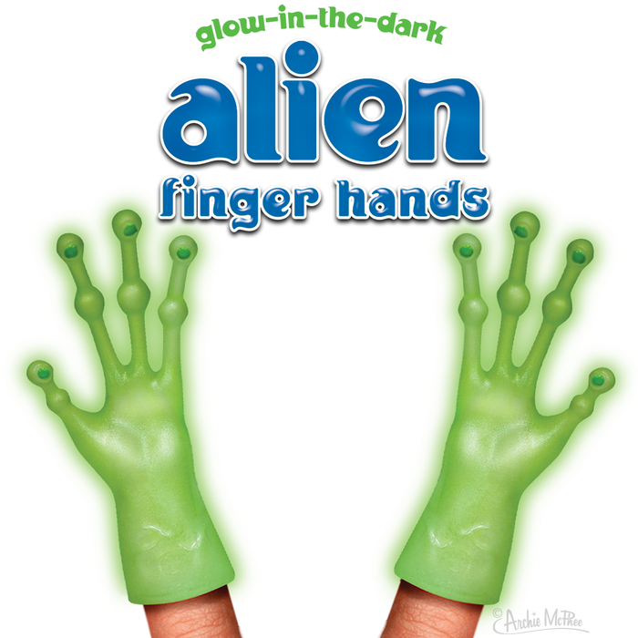 Archie McPhee - Glow In The Dark Alien Finger Hands