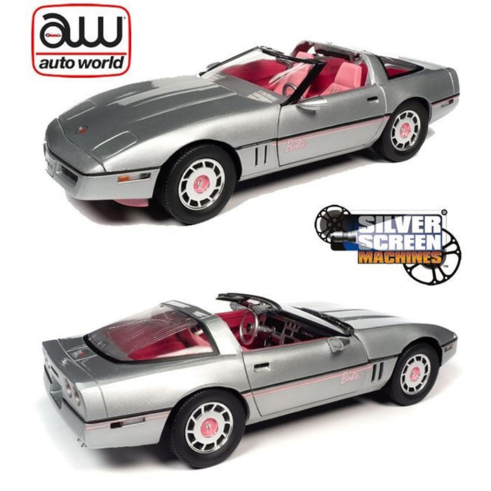 1:18 Barbie Silver/Pink 1986 Chevy Corvette