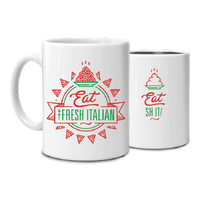 Rude Heat Change Mug - Eat Fresh Italian