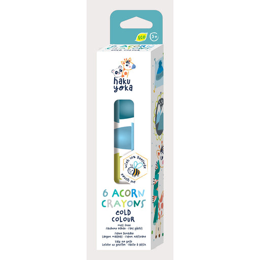 Acorn Crayons - Cool Colours (6 Pack)