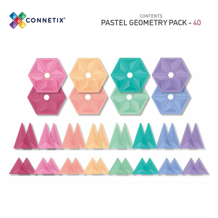 Connetix - Pastel Geometry Pack (40 Pieces)