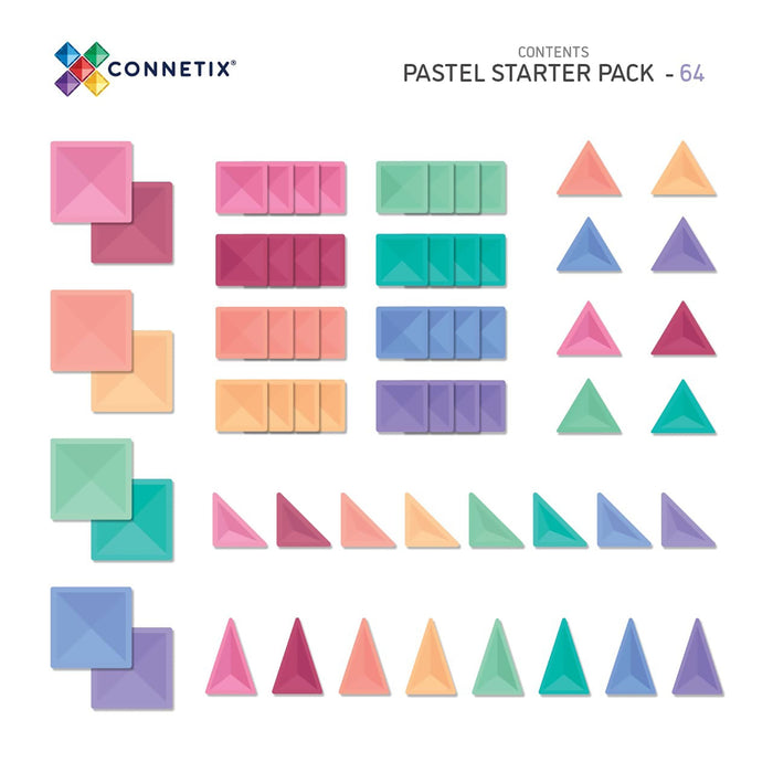 Connetix - Pastel Starter Pack (64 Pieces)