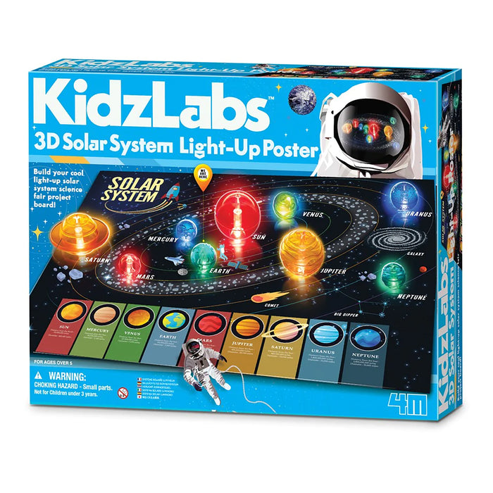 4M KidzLabs - 3D Solar System Light - Up Poster Board