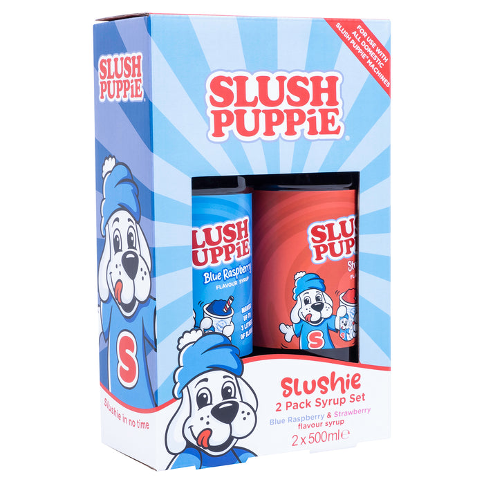 Slush Puppie - Twin Pack Syrups Blue Raspberry and Strawberry  500ml