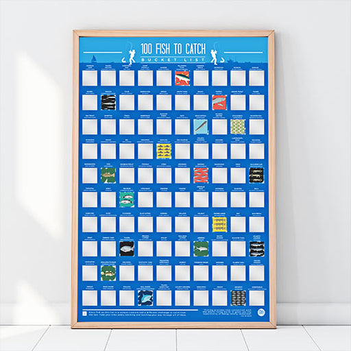 Bucket List Scratch Poster - 100 Fish To Catch