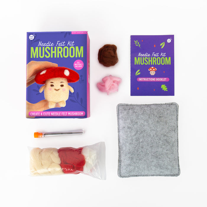 Mushroom Needle Felting Kit
