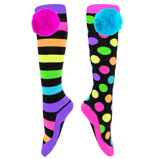 Liquorice Socks with Pompoms (Ages 6-99 Years)