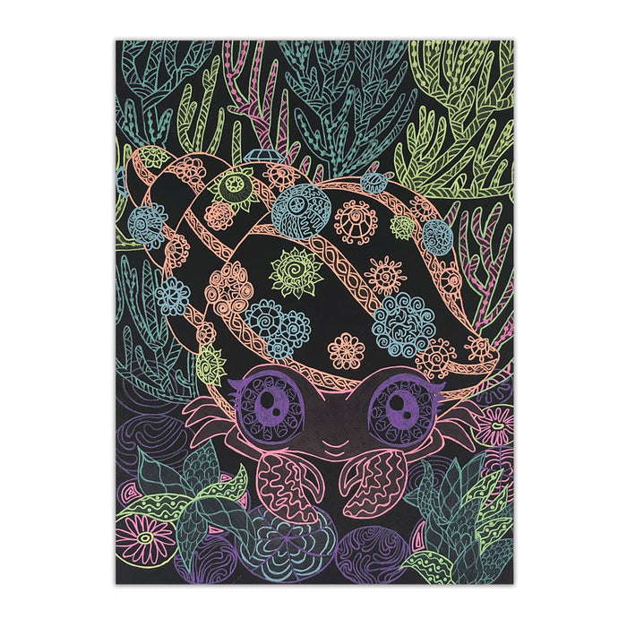 Black Pages Coloring Book - Coralia (Neon Pens) - COOKIE JAR