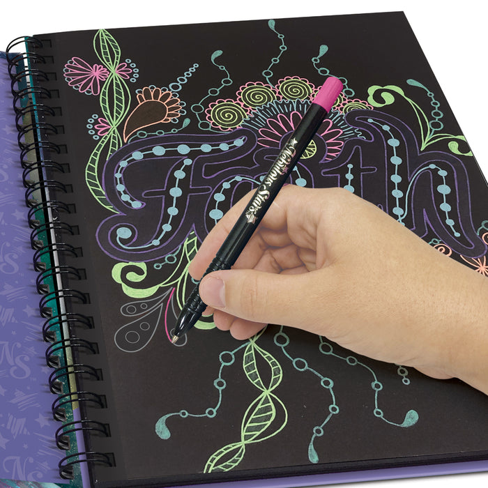 Black Pages Coloring Book - Coralia (Neon Pens) - COOKIE JAR