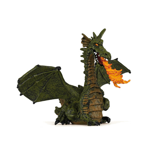 Papo - Green winged dragon with flame Figurine