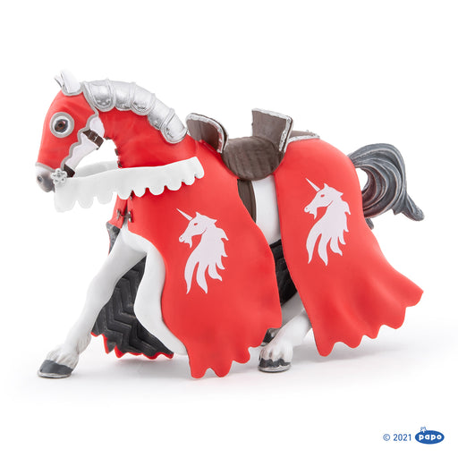 Papo - Horse of unicorn knight with spear Figurine