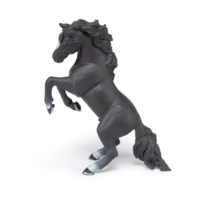 Papo - Black reared up horse Figurine