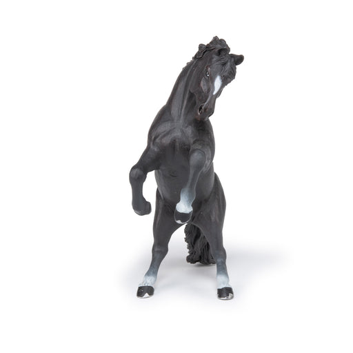 Papo - Black reared up horse Figurine