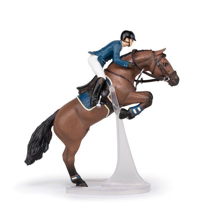 Papo - Jumping horse and horseman Figurine