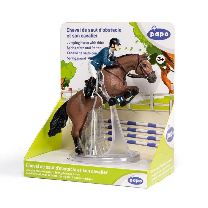 Papo - Jumping horse and horseman Figurine