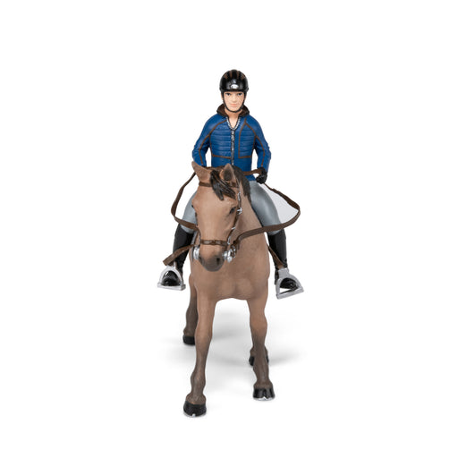 Papo - Walking horse and horseman Figurine