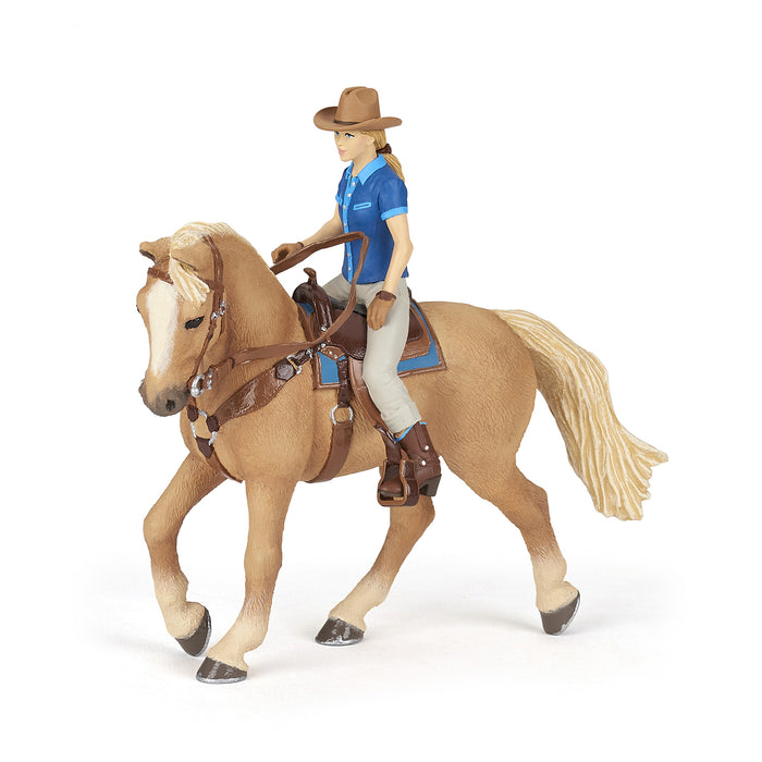 Papo - Cowgirl and her horse Figurine