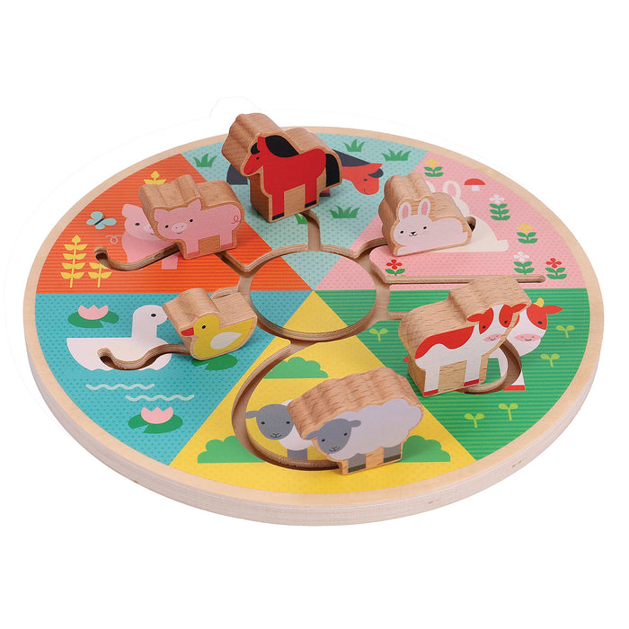 Farm Animals Wooden Sliding Maze