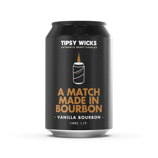 Tipsy Wicks - Alcohol Scented Soy Wax Candle (300mL Can Size) - Match Made in Bourbon