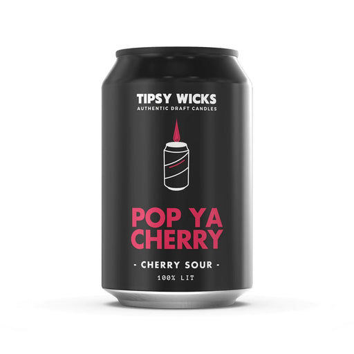 Tipsy Wicks - Alcohol Scented Soy Wax Candle (300mL Can Size) - Pop Ya Cherry