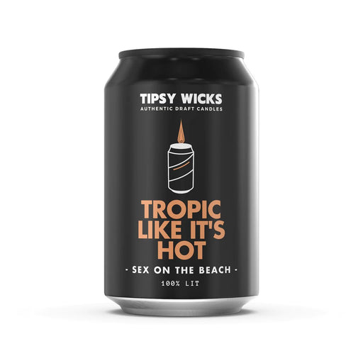 Tipsy Wicks - Alcohol Scented Soy Wax Candle (300mL Can Size) - Tropic Lit It's Hot