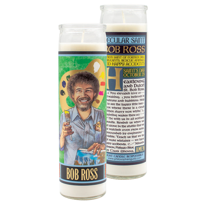 Bob Ross Secular Saint Candle