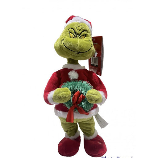 Animated Grinch Santa Suit with Wreath