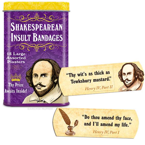 Archie McPhee - Shakespearean Insult Bandages | Cookie Jar - Home of the Coolest Gifts, Toys & Collectables