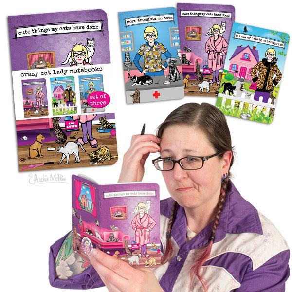Archie McPhee - Crazy Cat Lady Notebooks | Cookie Jar - Home of the Coolest Gifts, Toys & Collectables