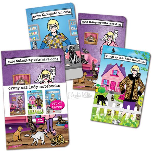 Archie McPhee - Crazy Cat Lady Notebooks | Cookie Jar - Home of the Coolest Gifts, Toys & Collectables