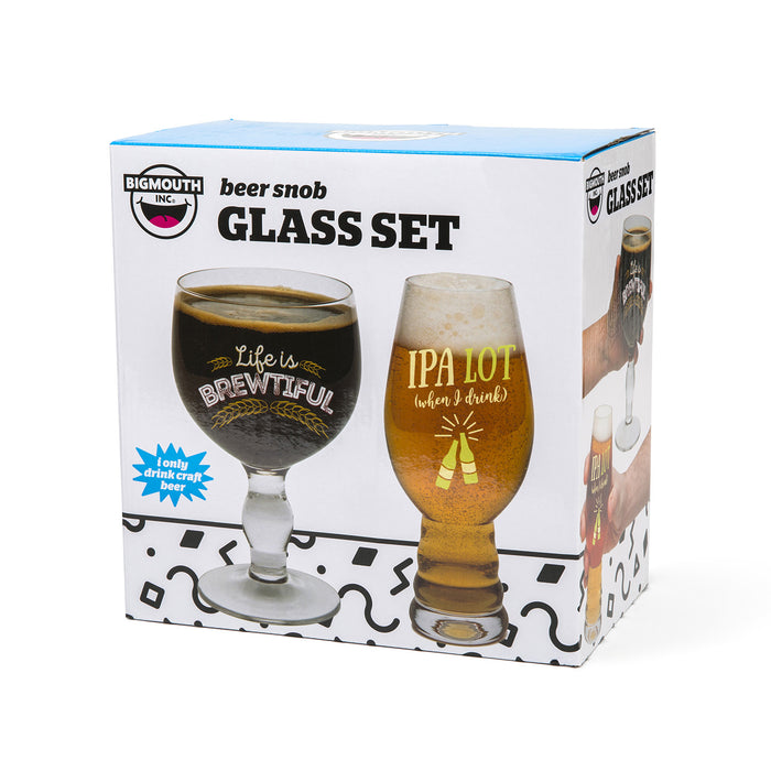 BigMouth - Beer Snob Glass Set | Cookie Jar - Home of the Coolest Gifts, Toys & Collectables