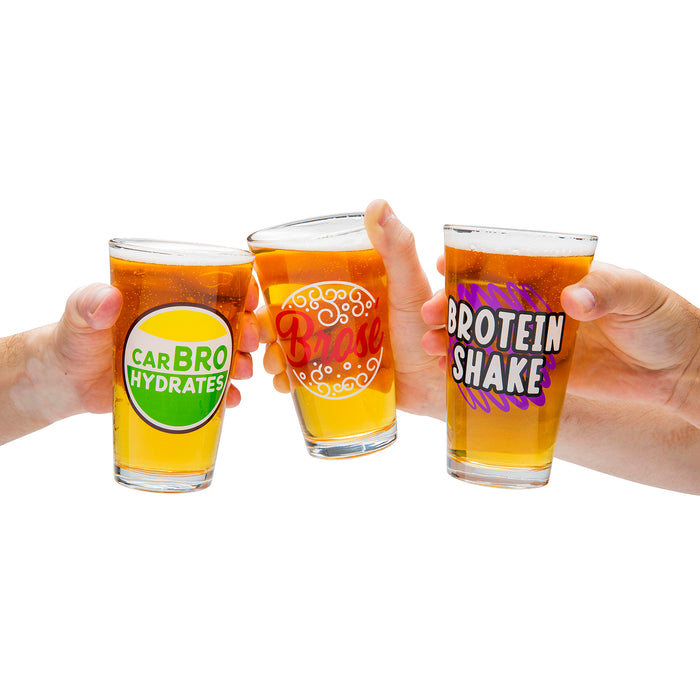 BigMouth - Beer Bro's Beer Glass set of 3
