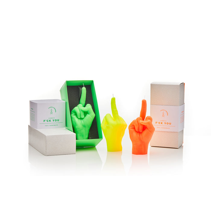 F*ck You Candle Hand - Neon Green