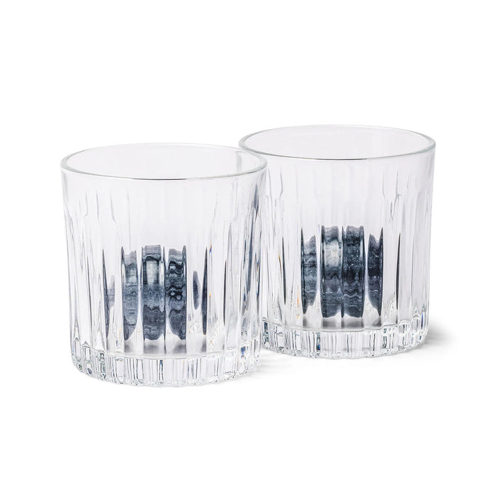 Whiskey Tumbler Glasses & Ice Stones Set