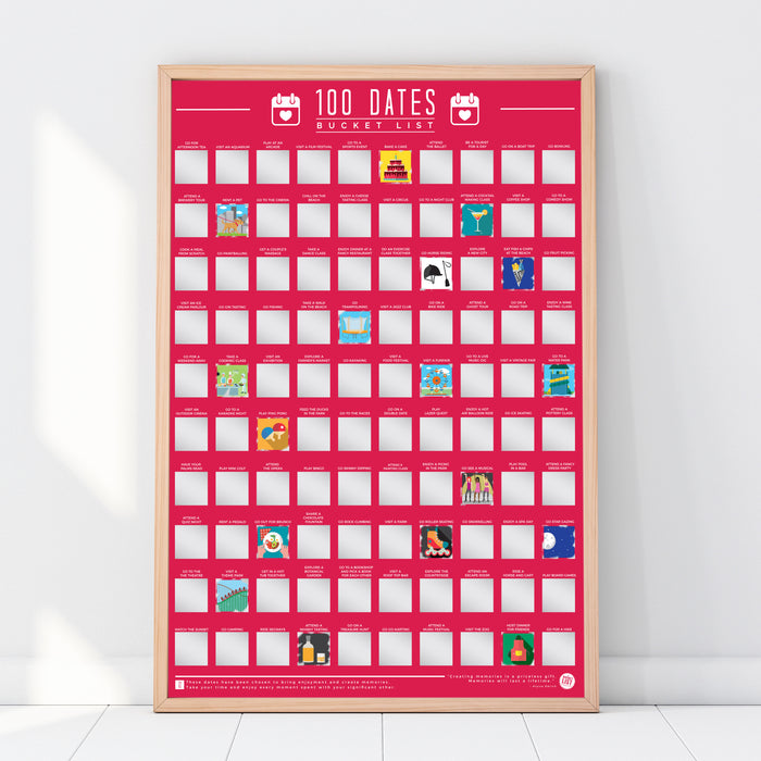 Bucket List Scratch Poster - 100 Dates To Go On