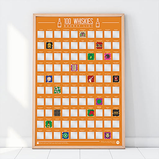 Bucket List Scratch Poster - 100 Whiskies