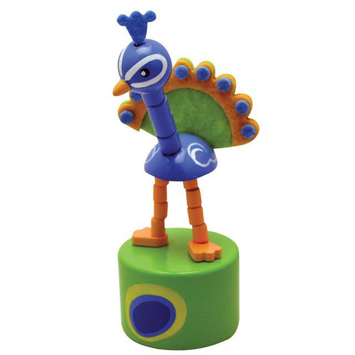 Prancing Peacock Thumb Push Toy