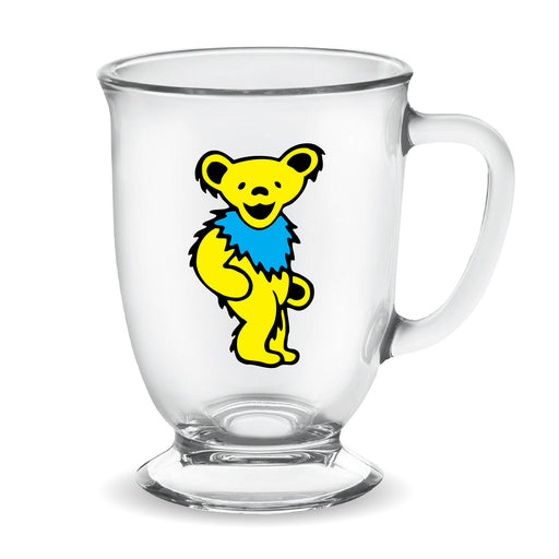 Grateful Dead - Yellow Dancing Bear Glass Cafe Mug