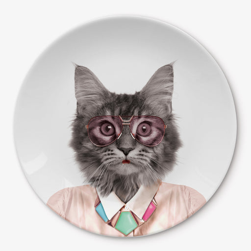 Mustard - Wild Dining - Courtney Cat Ceramic Dinner Plate