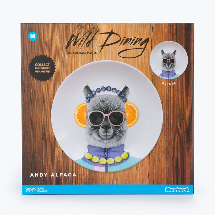 Mustard - Wild Dining - Andy Alpaca Ceramic Dinner Plate