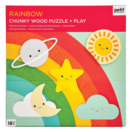 Chunky Wood Puzzle & Play - Rainbow