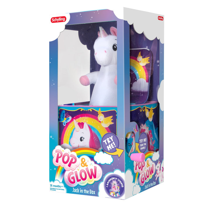 Schylling - Unicorn Pop N Glow Jack In The Box