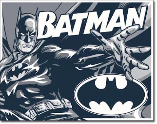 Batman Retro Tin Sign (Black, White & Grey) | Cookie Jar - Home of the Coolest Gifts, Toys & Collectables