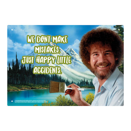 Bob Ross Accidents Tin Sign | Cookie Jar - Home of the Coolest Gifts, Toys & Collectables